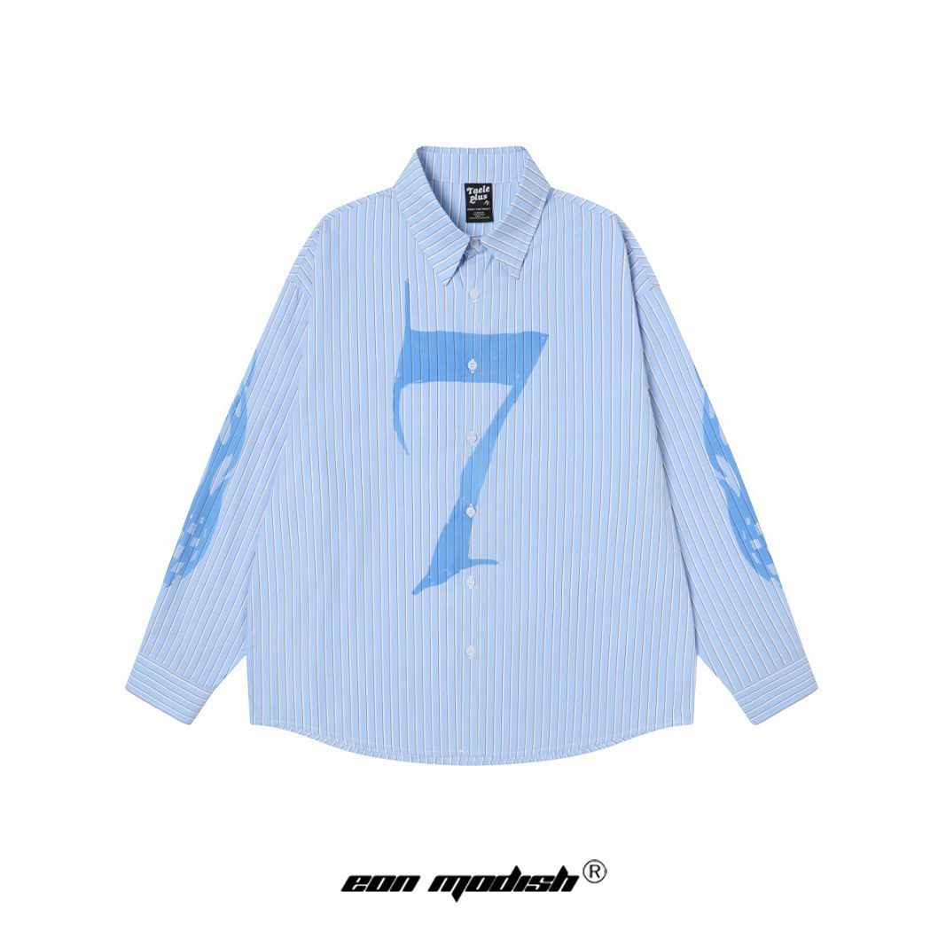 Street Style High-Street Plaid Loose Long-Sleeve Shirt