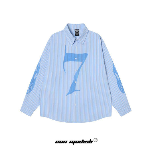 Street Style High-Street Plaid Loose Long-Sleeve Shirt